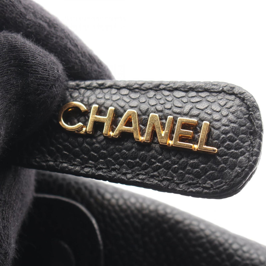 Chanel Tote Logo Embroidery Black Calf — view 9