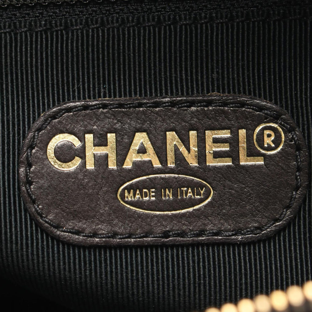 Chanel Tote Logo Embroidery Black Calf — view 4