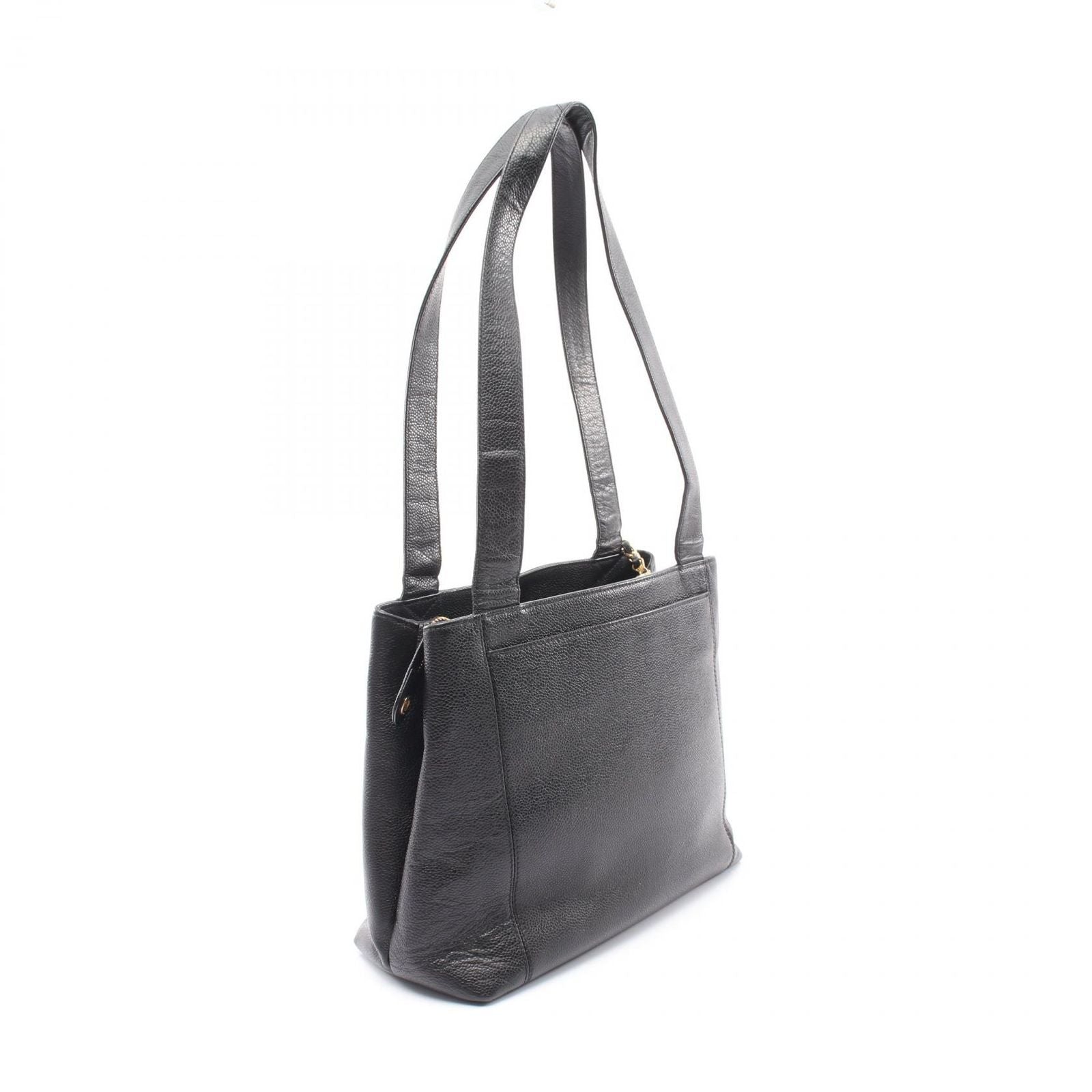 Chanel Tote Logo Embroidery Black Calf — view 2