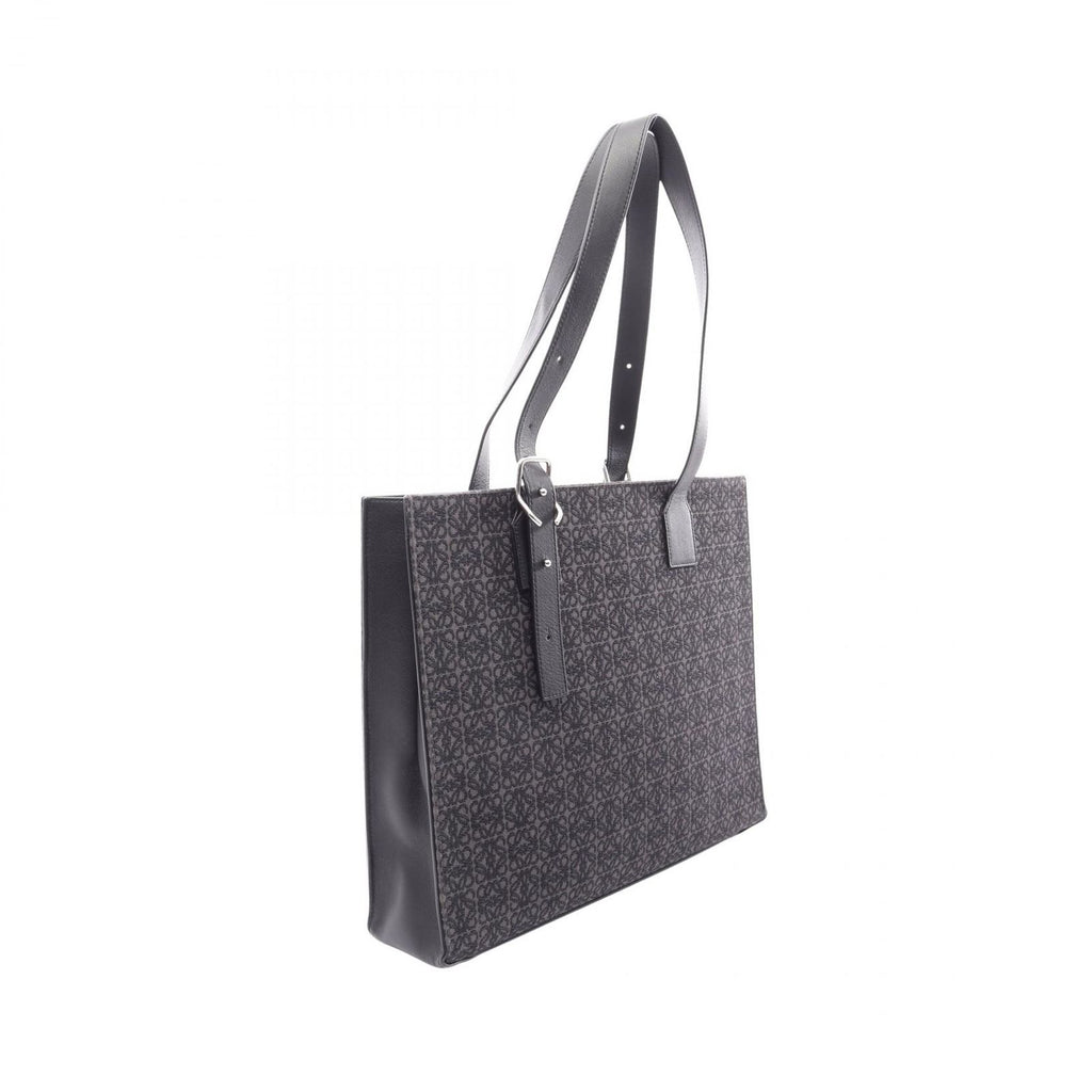 Loewe Tote Buckle Horizontal Anagram Black Canvas Leather — view 2