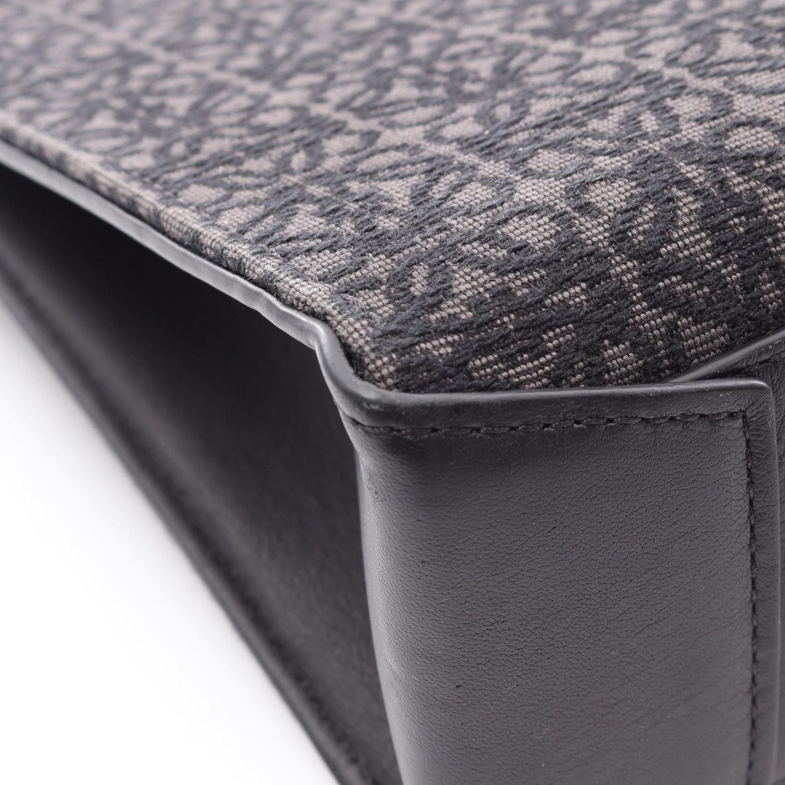 Loewe Tote Buckle Horizontal Anagram Black Canvas Leather — view 7