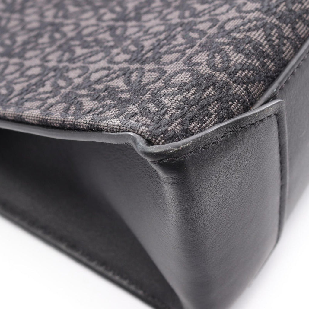 Loewe Tote Buckle Horizontal Anagram Black Canvas Leather — view 6