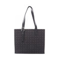 Loewe Tote Buckle Horizontal Anagram Black Canvas Leather