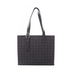 Loewe Tote Buckle Horizontal Anagram Black Canvas Leather