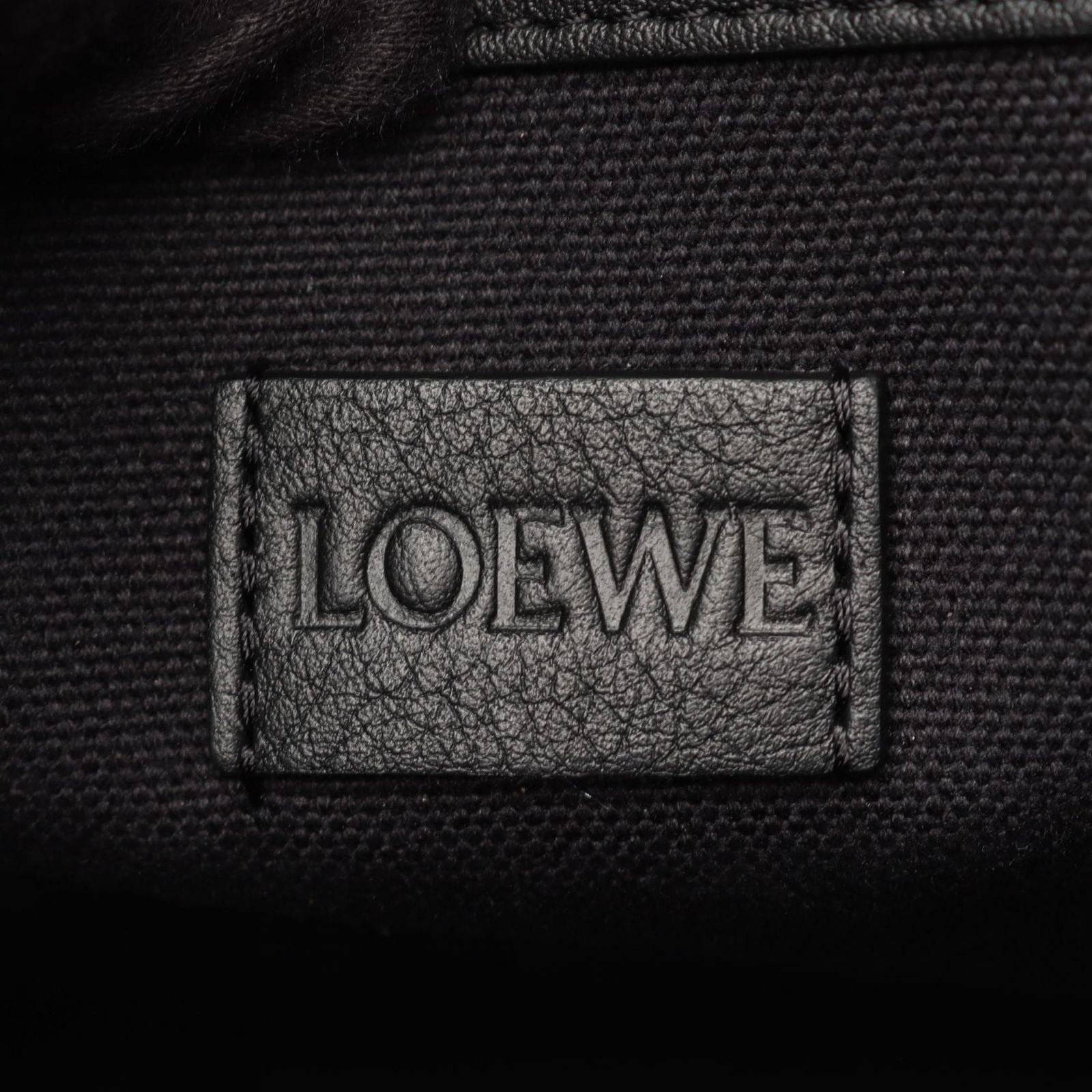 Loewe Tote Buckle Horizontal Anagram Black Canvas Leather — view 4