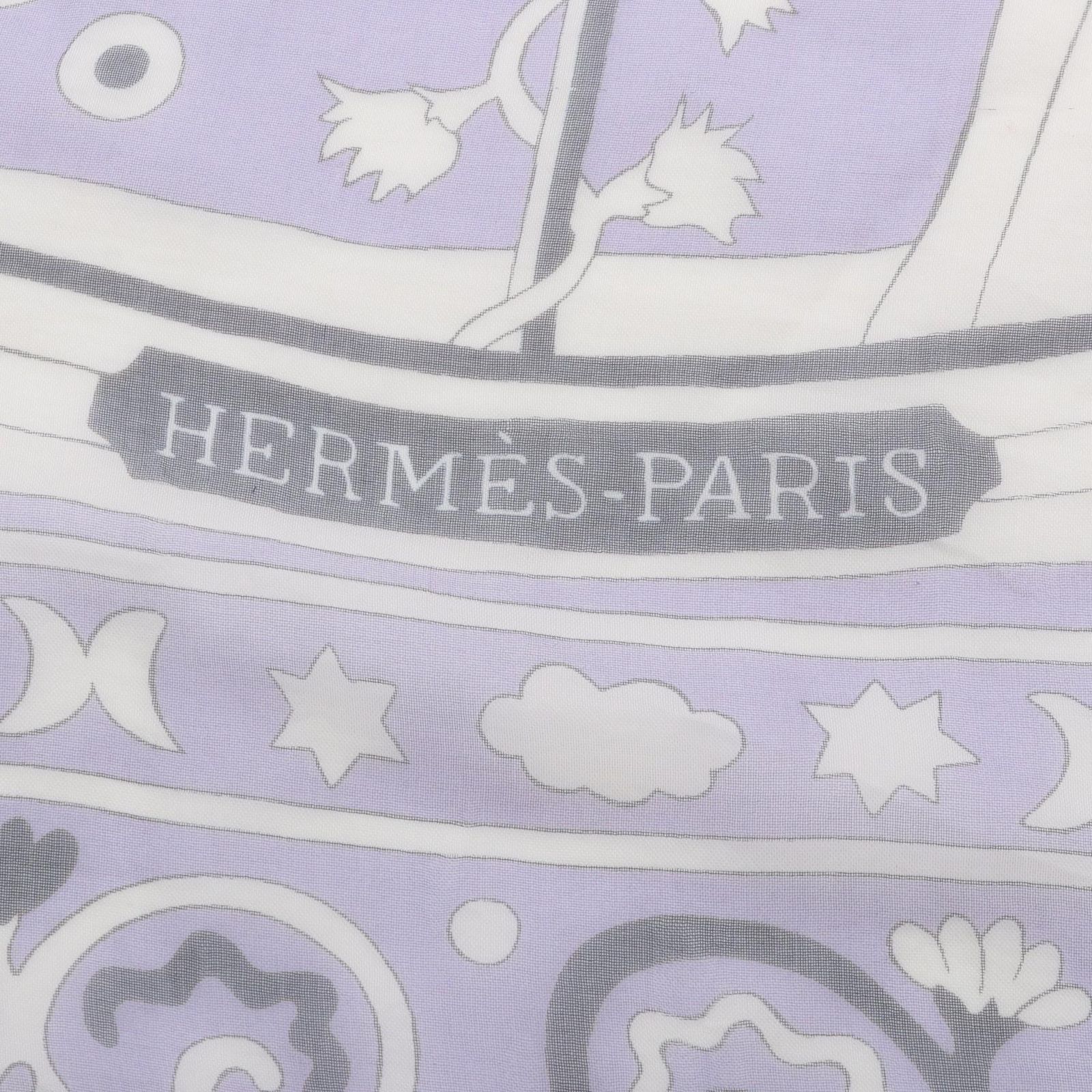 Hermes Scarf Carre 140 Muslin Peuple du Vent Lavender Silk — view 5
