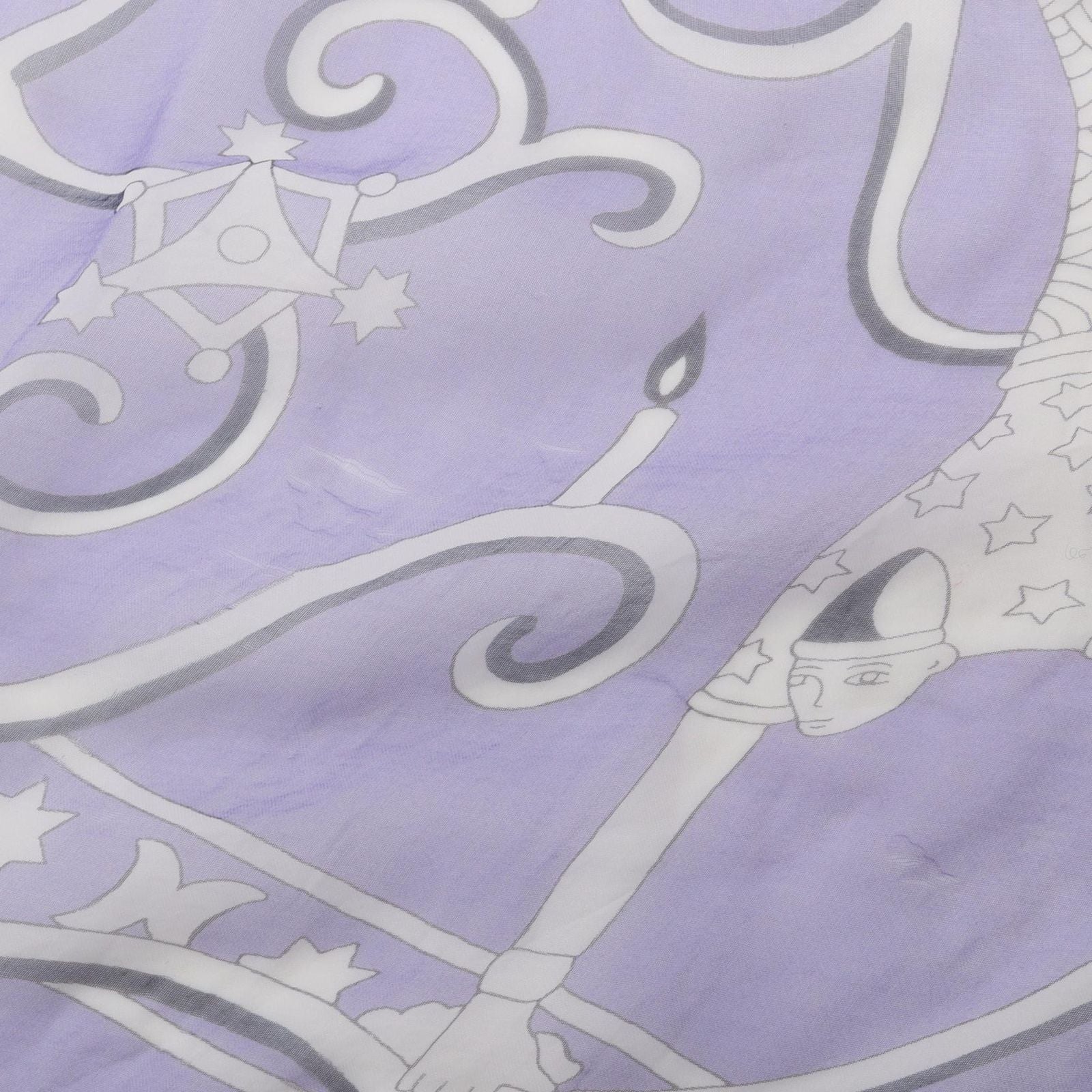 Hermes Scarf Carre 140 Muslin Peuple du Vent Lavender Silk — view 9