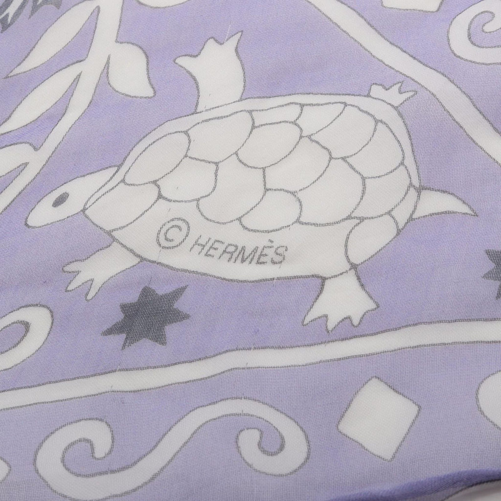 Hermes Scarf Carre 140 Muslin Peuple du Vent Lavender Silk — view 3