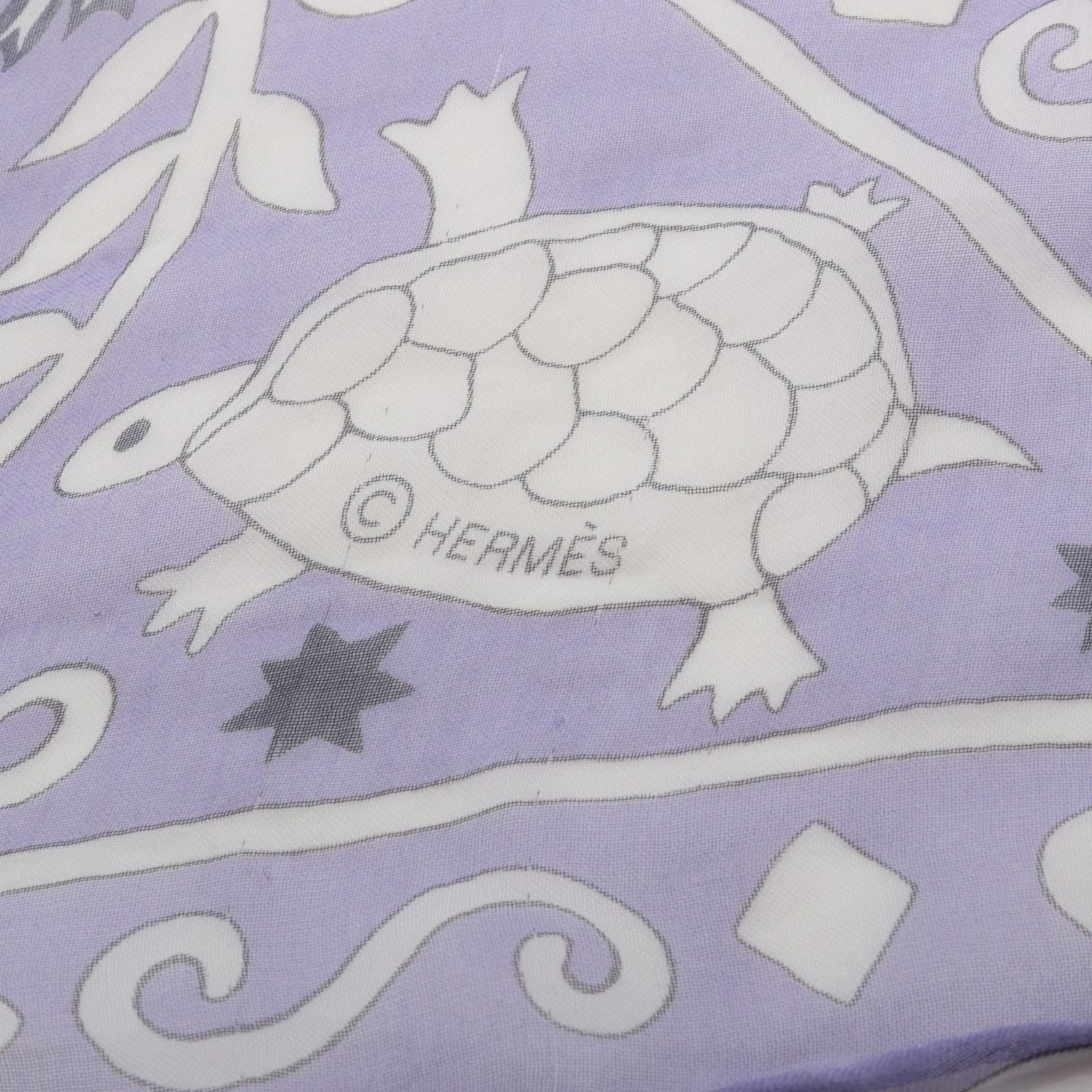 Hermes Scarf Carre 140 Muslin Peuple du Vent Lavender Silk — view 3