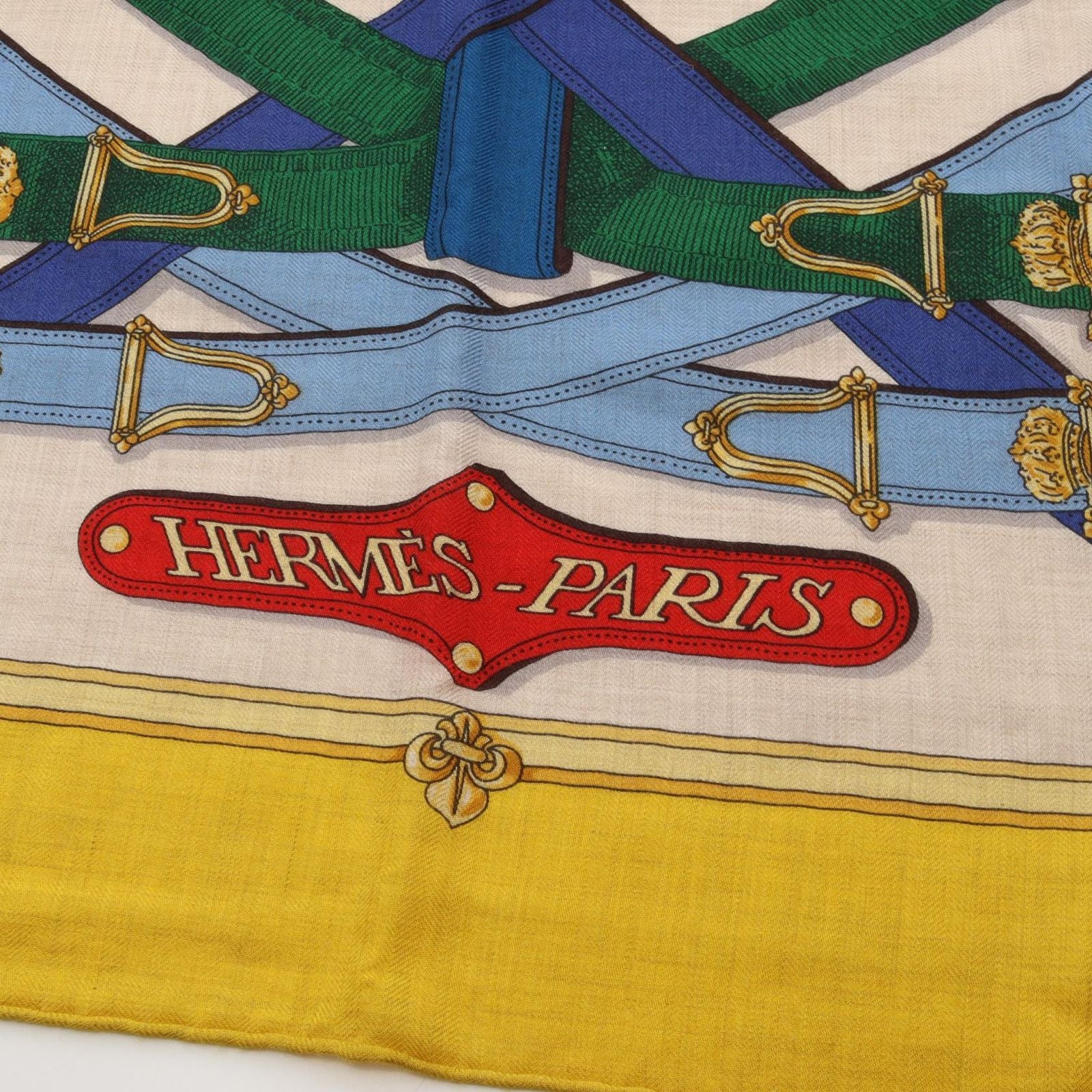 Hermes Scarf Carre Geant 140 Cavalcadour Yellow Silk — view 7