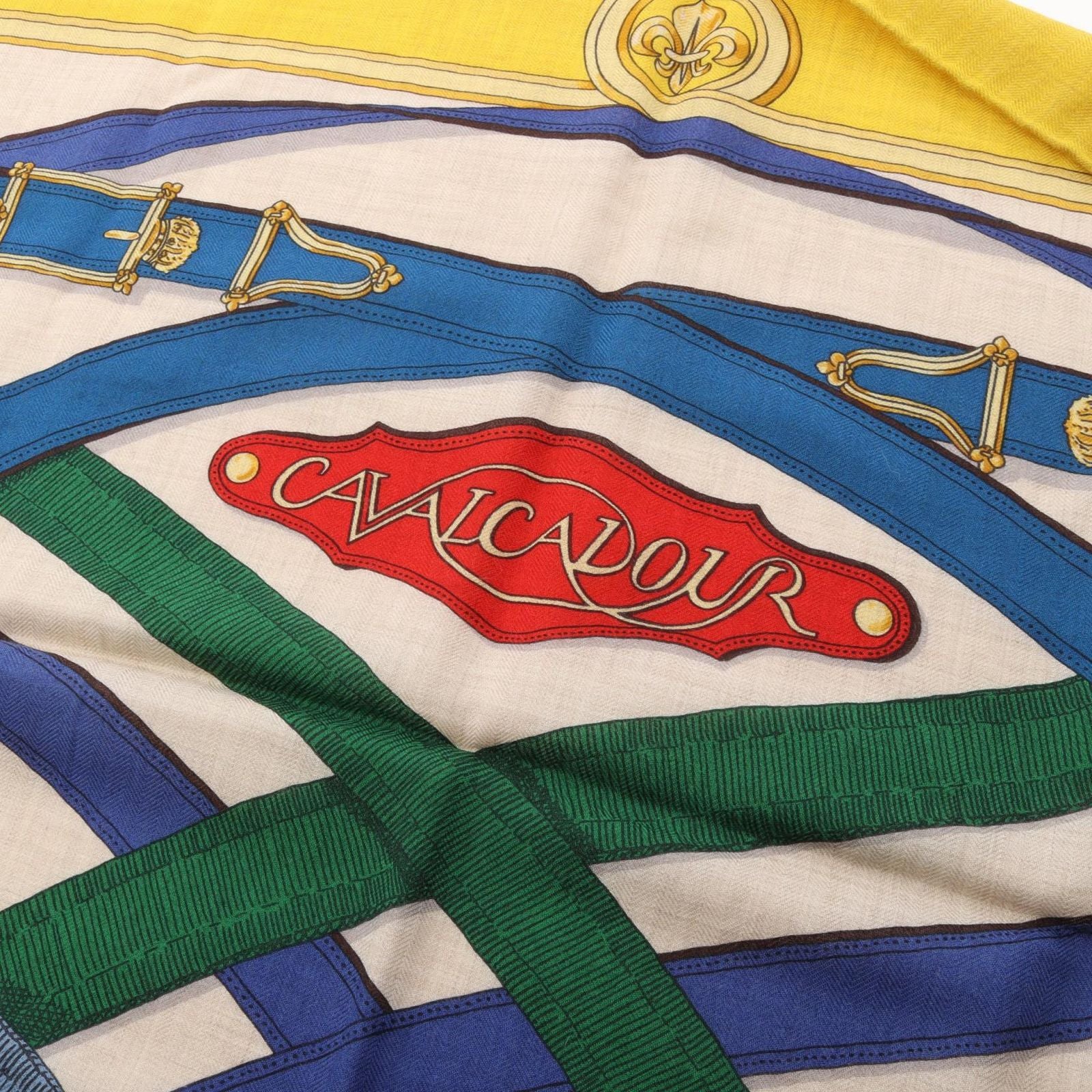 Hermes Scarf Carre Geant 140 Cavalcadour Yellow Silk — view 6