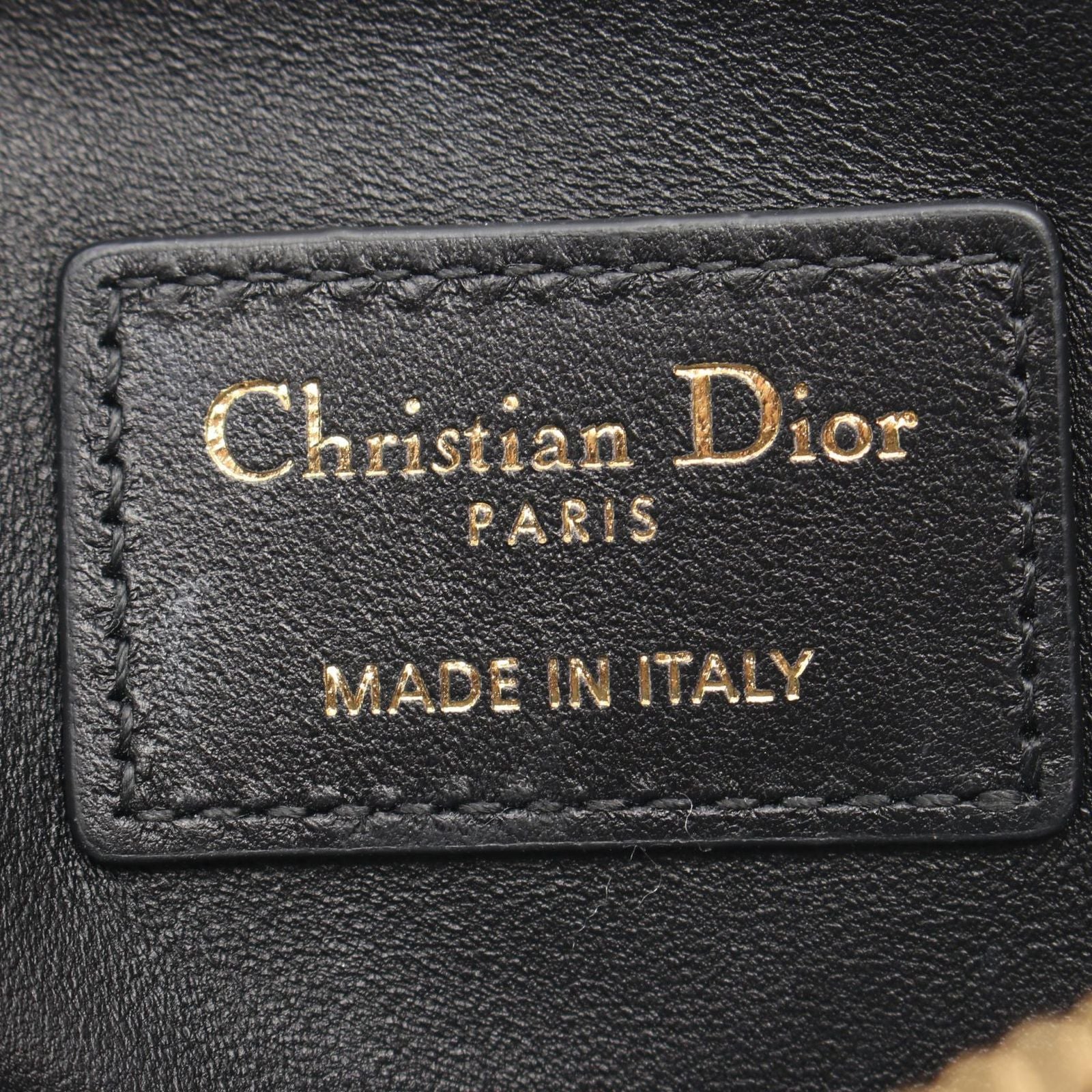 Dior Coin Case Caro Lavender Wallet Cannage Black Leather — view 4