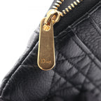 Dior Coin Case Caro Lavender Wallet Cannage Black Leather — view 7