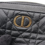 Dior Coin Case Caro Lavender Wallet Cannage Black Leather — view 6