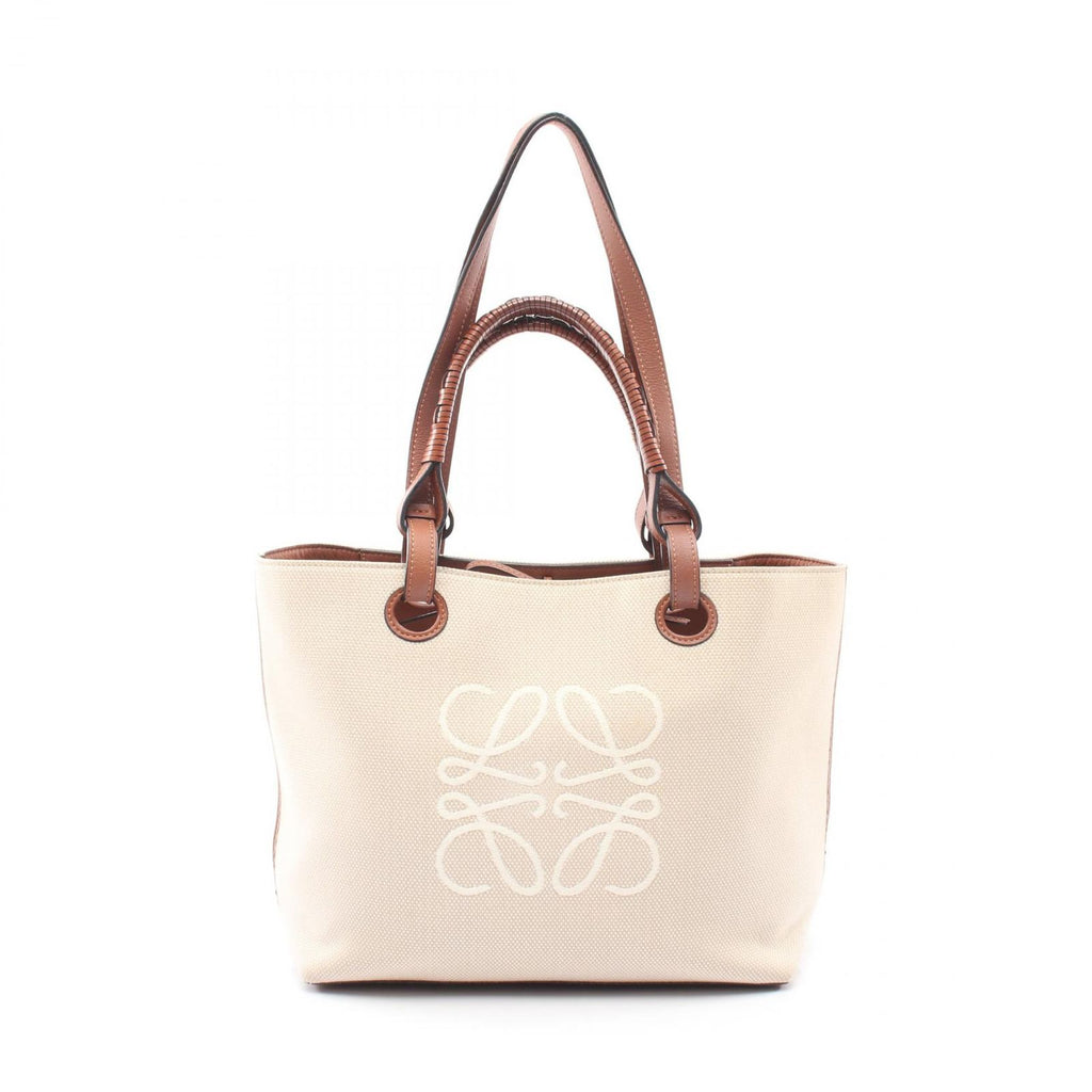 Loewe Tote Anagram 2-Way Natural Brown Canvas Small