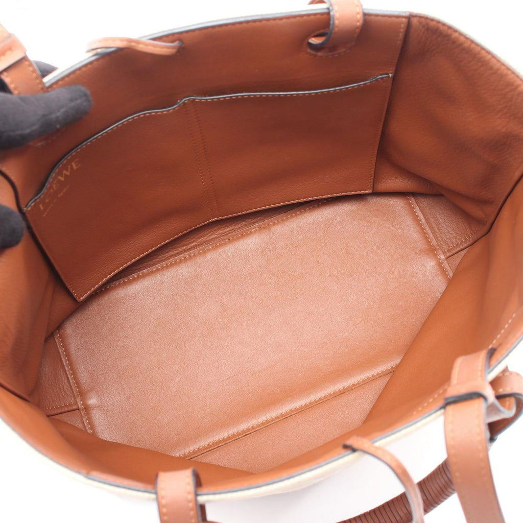 Loewe Tote Anagram 2-Way Natural Brown Canvas Small — view 3