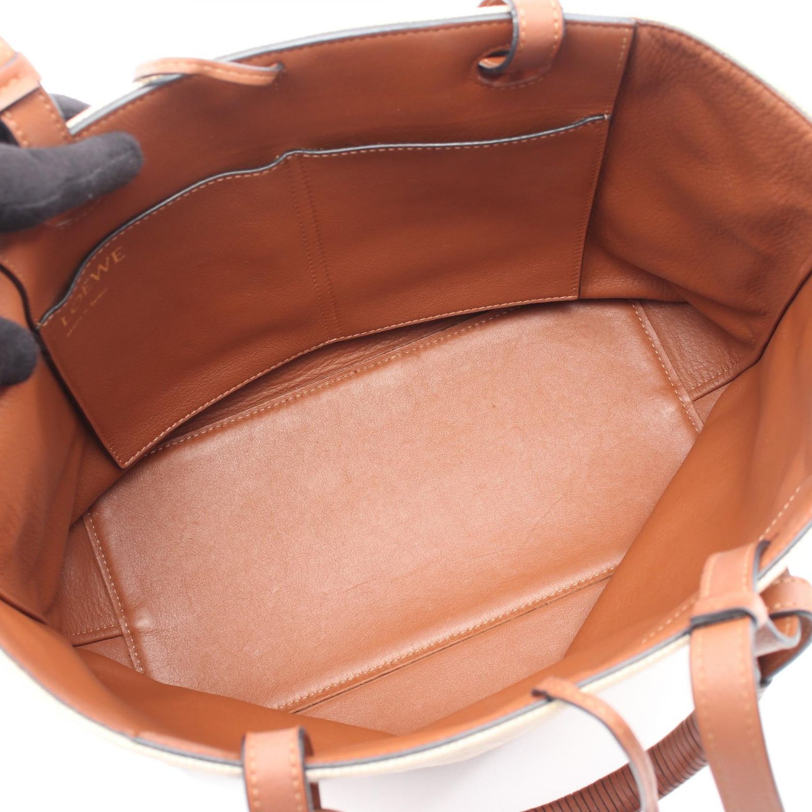 Loewe Tote Anagram 2-Way Natural Brown Canvas Small — view 3