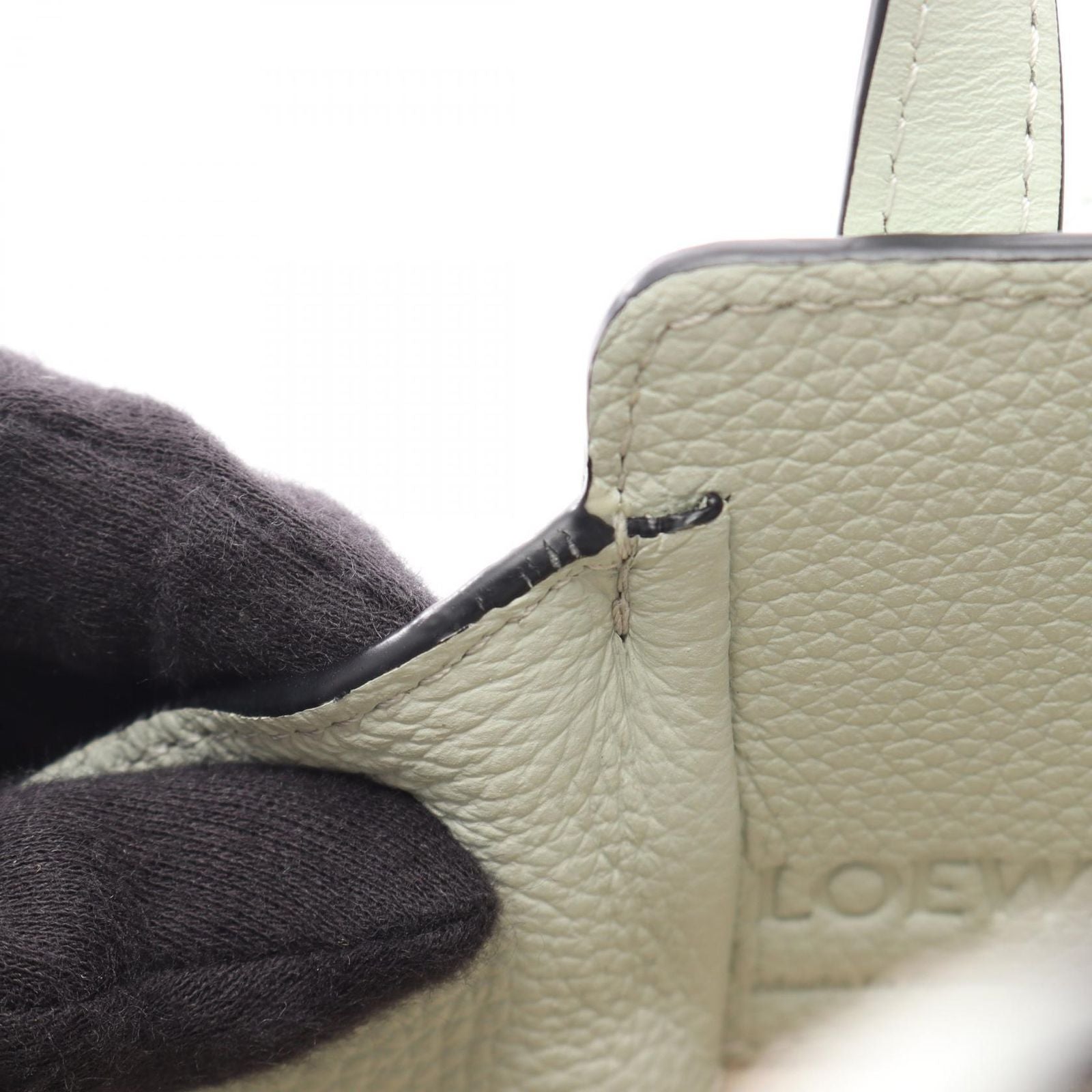 Loewe Handbag Hammock Drawstring Bag Mini 2-Way Mint Green Leather — view 5