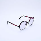 Chanel Round Shape Eyewear Sunglasses Calfskin Leather Black Pink CC Logo — view 4