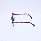 Chanel Round Shape Eyewear Sunglasses Calfskin Leather Black Pink CC Logo — view 6
