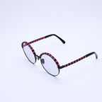 Chanel Round Shape Eyewear Sunglasses Calfskin Leather Black Pink CC Logo — view 3