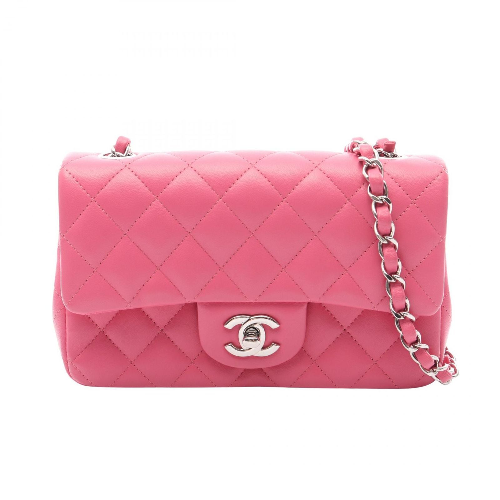 Chanel Shoulder Bag Mini Quilted 20 Pink Lambskin Chain