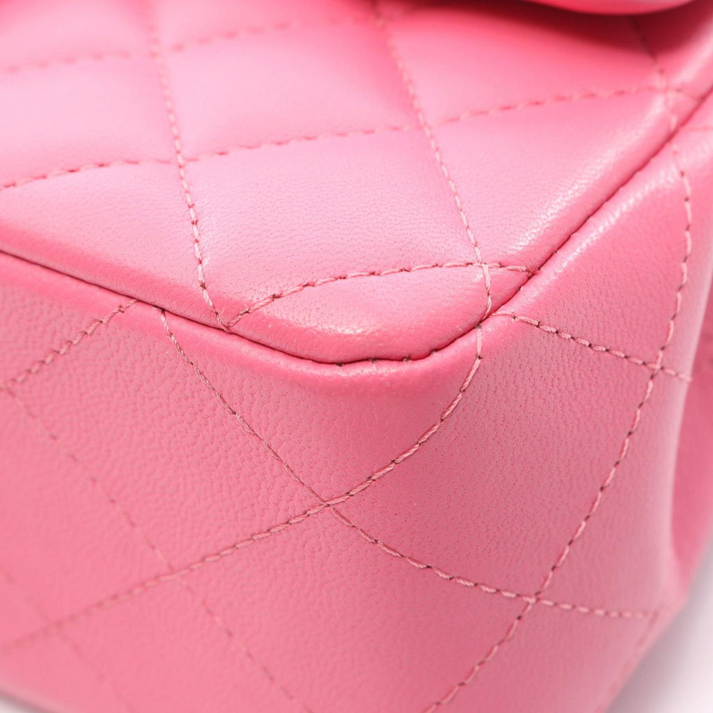 Chanel Shoulder Bag Mini Quilted 20 Pink Lambskin Chain — view 7
