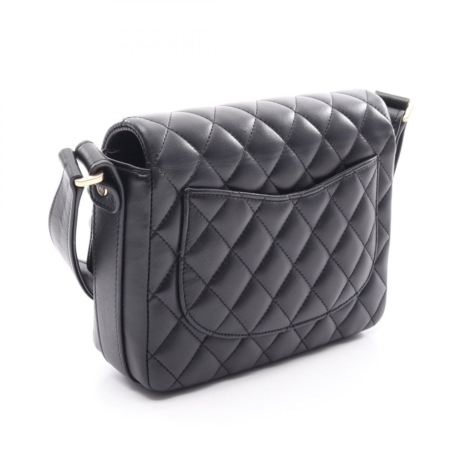 Chanel Shoulder Bag Quilted Ruffles Black Lambskin — view 2