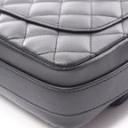 Chanel Shoulder Bag Quilted Ruffles Black Lambskin — view 9