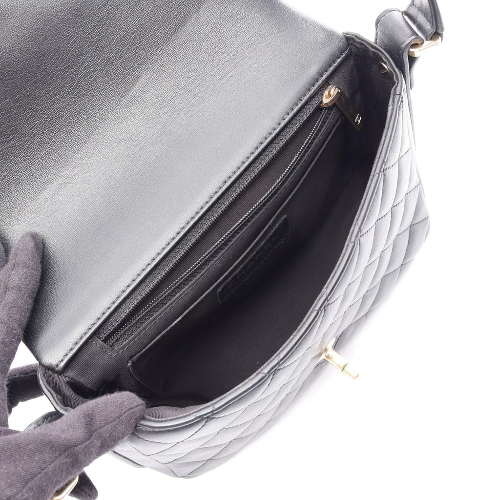 Chanel Shoulder Bag Quilted Ruffles Black Lambskin — view 3