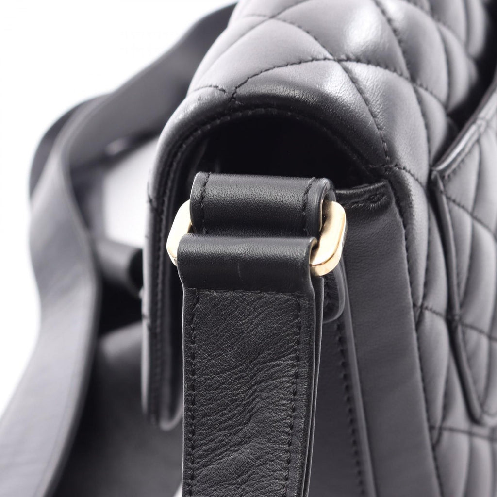 Chanel Shoulder Bag Quilted Ruffles Black Lambskin — view 8
