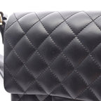 Chanel Shoulder Bag Quilted Ruffles Black Lambskin — view 7
