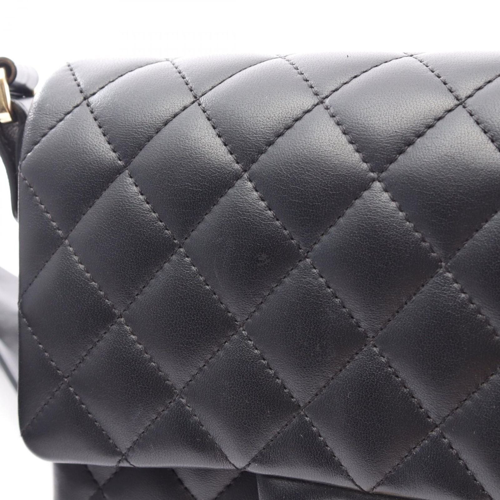 Chanel Shoulder Bag Quilted Ruffles Black Lambskin — view 7