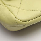 Chanel Shoulder Bag Mini Quilted Top Handle 2-Way Light Green Lambskin Mini — view 8
