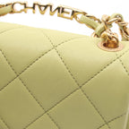 Chanel Shoulder Bag Mini Quilted Top Handle 2-Way Light Green Lambskin Mini — view 7