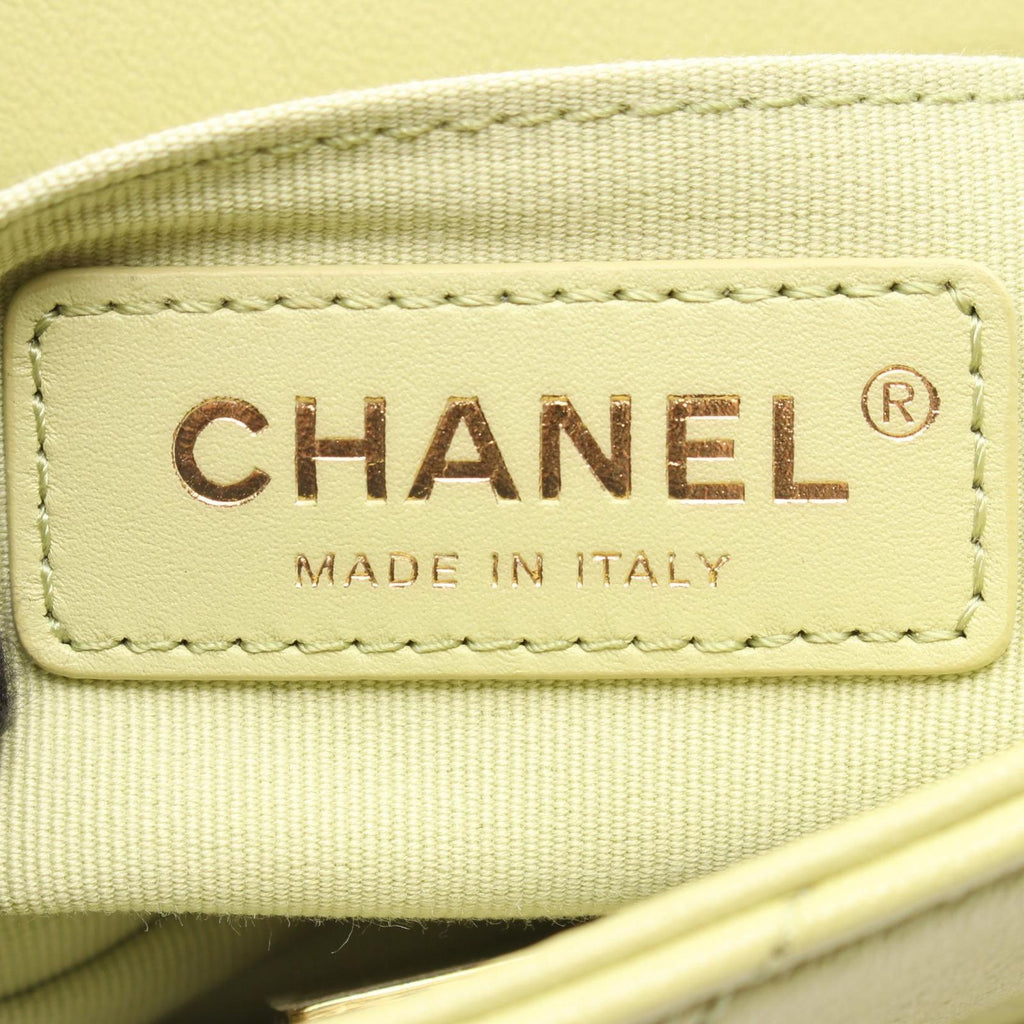 Chanel Shoulder Bag Mini Quilted Top Handle 2-Way Light Green Lambskin Mini — view 4