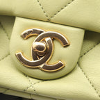 Chanel Shoulder Bag Mini Quilted Top Handle 2-Way Light Green Lambskin Mini — view 6