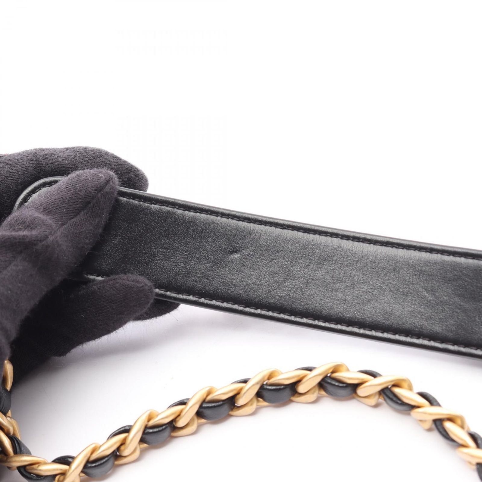 Chanel Shoulder Bag Quilted Black Lambskin Chain — view 9