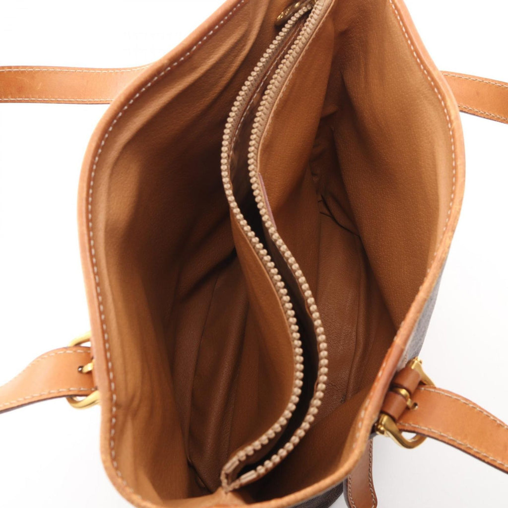 Celine Tote Macadam Dark Brown Canvas Leather — view 3