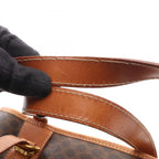 Celine Tote Macadam Dark Brown Canvas Leather — view 9