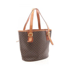 Celine Tote Macadam Dark Brown Canvas Leather — view 2