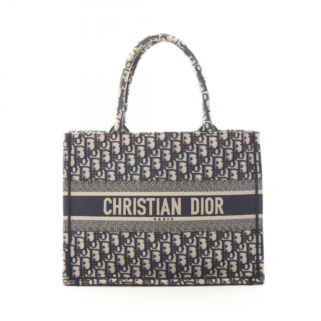 Dior Tote Book Oblique Beige Navy Canvas
