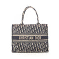 Dior Tote Book Oblique Beige Navy Canvas