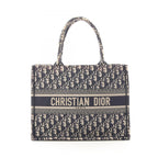 Dior Tote Book Oblique Beige Navy Canvas