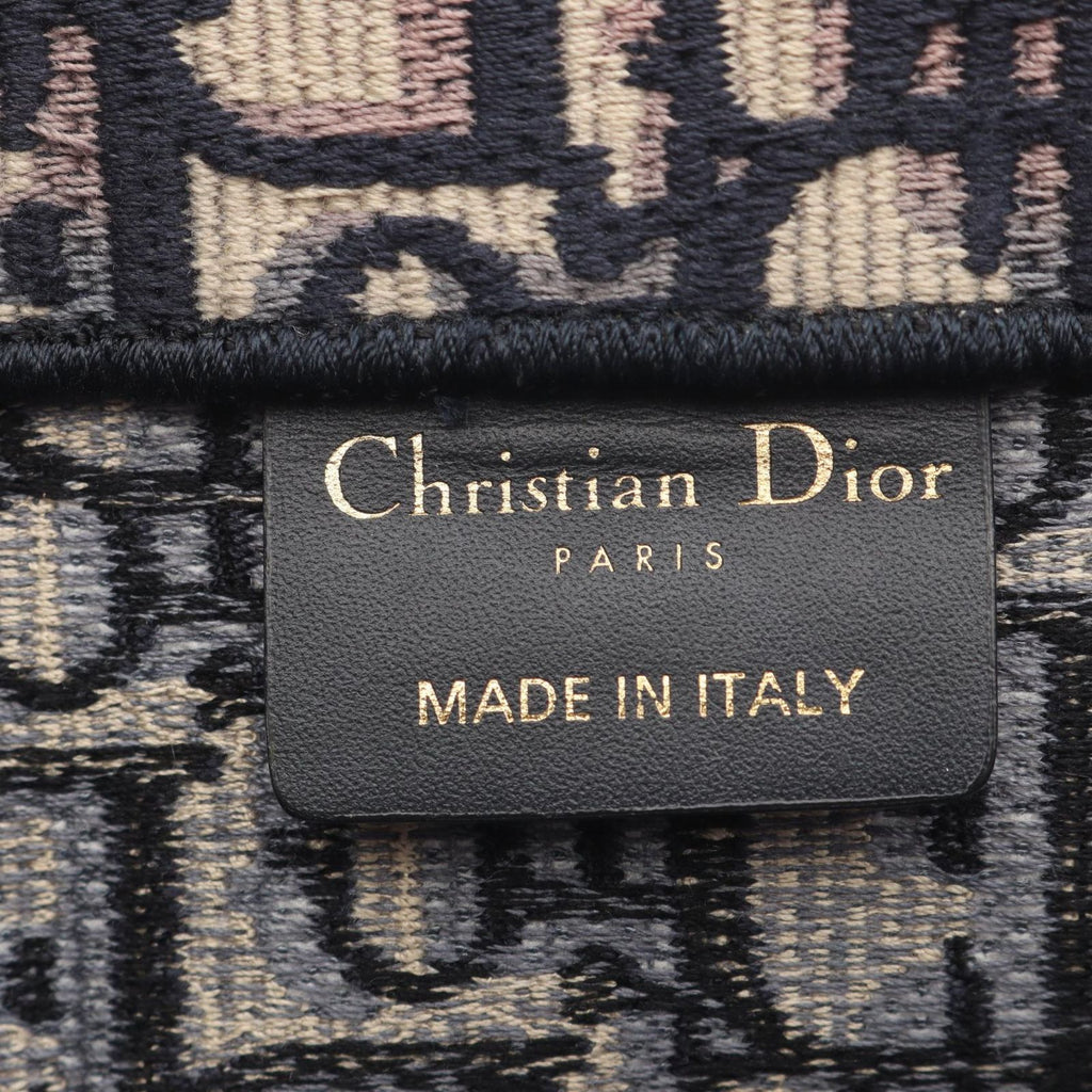 Dior Tote Book Oblique Beige Navy Canvas — view 4