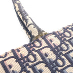 Dior Tote Book Oblique Beige Navy Canvas — view 6