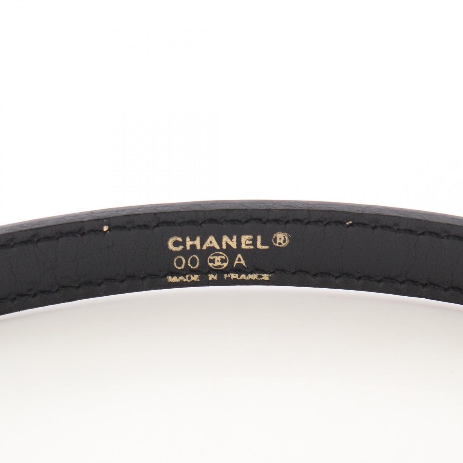 Chanel Belt Logo Plate Leather — view 4