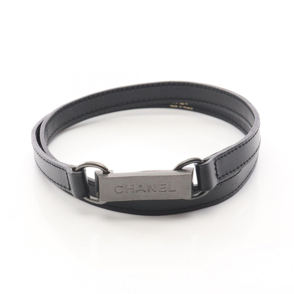 Chanel Belt Logo Plate Leather