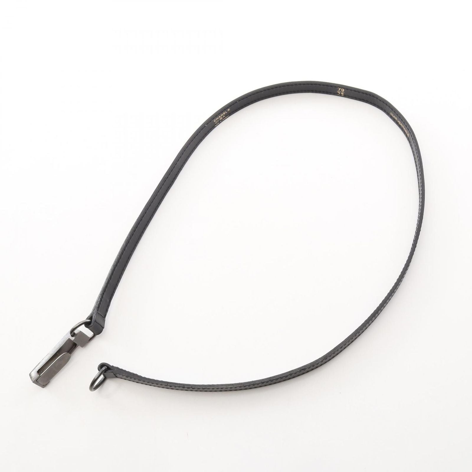 Chanel Belt Logo Plate Leather — view 9
