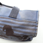 Hermes Tote Chevo en Camouflage Blue Black Canvas — view 9